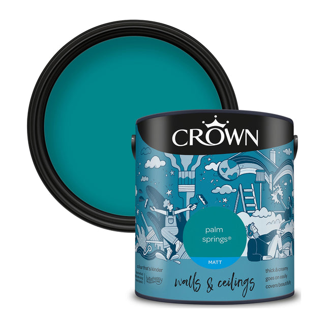 Crown Walls & Ceilings Matt Emulsion Paint Palm Springs 2.5 Litre