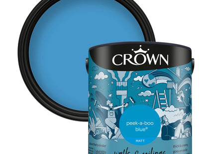 Crown Walls & Ceilings Matt Emulsion Paint Peekaboo Blue 2.5 Litre