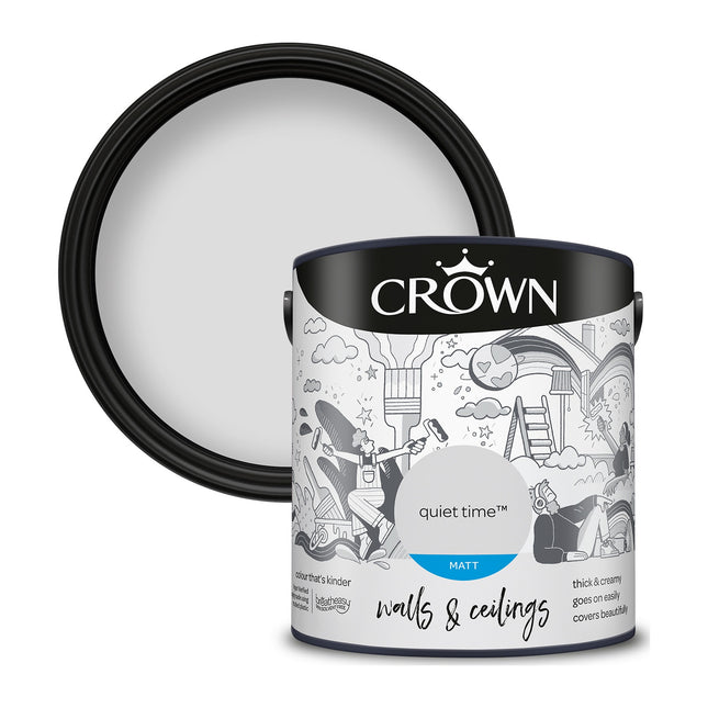 Crown Walls & Ceilings Matt Emulsion Paint Quiet Time 2.5 Litre