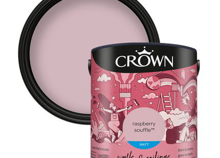 Crown Walls & Ceilings Matt Emulsion Paint Raspberry Souffle 2.5 Litre