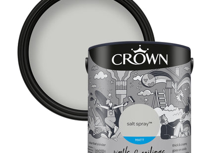 Crown Walls & Ceilings Matt Emulsion Paint Salt Spray 2.5 Litre