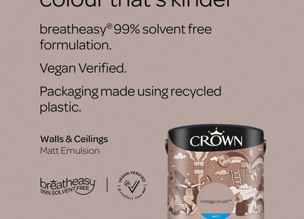 Crown Walls & Ceilings Mocha Matt Emulsion Paint 2.5 Litre