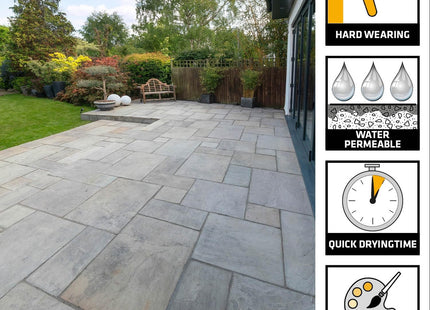 Everbuild Sika - FastFix All Weather Self-Setting Paving Jointing Compound - Ready to Use - No Mixing Required - Deep Grey - 14kg - 20 sq. m