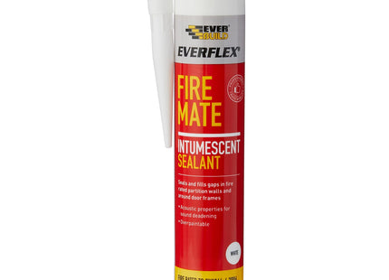 Everbuild Everflex Fire Mate Intumescent Acrylic Sealant - Fast Curing - Permanently Flexible - Fire Resistant - White - 295ml