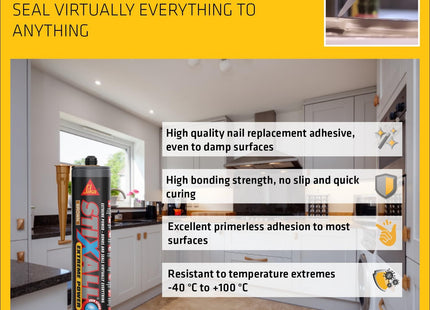 Everbuild Sika Stixall - Extreme Power Sealant and Adhesive - Waterproof - Brown - 290ml