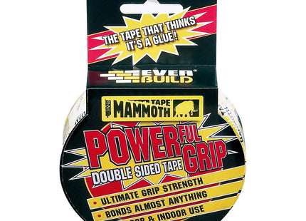 Everbuild Mammoth Powerful Grip Tape - Reinforced Double Sided Tape - Heavy Duty - Clear - 25mm x 2.5m