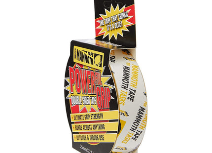Everbuild Mammoth Powerful Grip Tape - Reinforced Double Sided Tape - Heavy Duty - Clear - 25mm x 2.5m