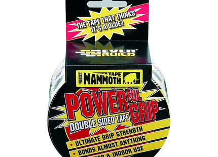 Everbuild Mammoth Powerful Grip Tape - Reinforced Double Sided Tape - Heavy Duty - Clear - 50mm x 2.5m