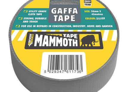 Everbuild Mammoth Easy Tear Gaffa Tape, Silver, 50 mm x 45 m