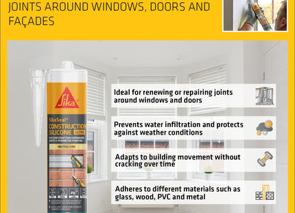 Everbuild Sika SikaSeal Construction Silicone Ultra (Previously Everflex 450) 300ml