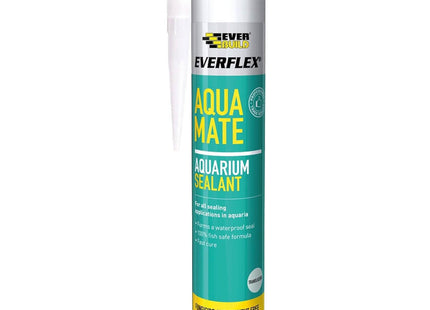 Everbuild Everflex Aqua Mate Aquarium Silicone Sealant - Fungicide-Free - Fast Curing - Clear - 295ml