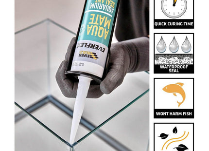 Everbuild Everflex Aqua Mate Aquarium Silicone Sealant - Fungicide-Free - Fast Curing - Clear - 295ml