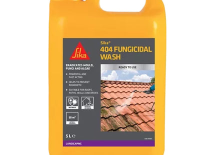 Everbuild 404 Fast Powerful Fungicidal Wash - Removes Lichens, Fungi and Algae - Exterior and Interior use - 5 Litre