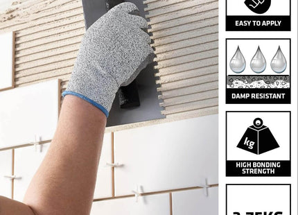 Everbuild 701 Non Slip Tile Adhesive - Ready Mixed - Acrylic Based - Easy To Apply - High Strength - White - 3.75kg