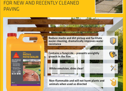 Everbuild Sika Path and Patio Sealer - Protects Against Weathering and Green Growth - 5 Litre