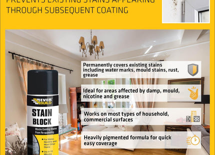 Everbuild Stain Block - Highly Pigmented - Easy to Use - White - 400ml