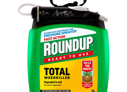 Roundup Fast Action Weedkiller Pump 'N Go Spray Kills Weeds & Roots with Visible Results in 1-2 Days 5 Litre