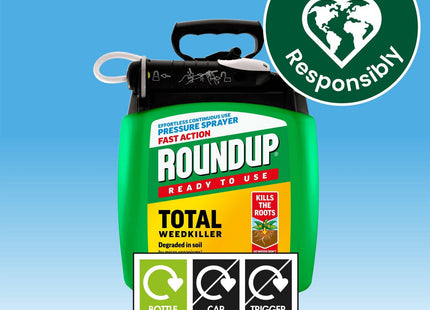 Roundup Fast Action Weedkiller Pump 'N Go Spray Kills Weeds & Roots with Visible Results in 1-2 Days 5 Litre