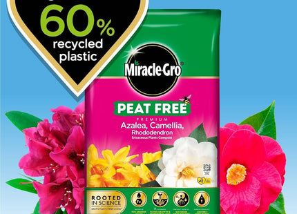 Miracle-Gro Peat Free Azalea Camellia Rhododendron Ericaceous Potting Compost 10 Litre Bag