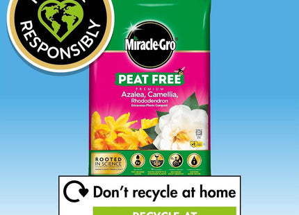 Miracle-Gro Peat Free Azalea Camellia Rhododendron Ericaceous Potting Compost 10 Litre Bag