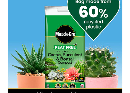 Miracle-Gro Peat Free Cactus/Bonsai Compost - 10 Litre