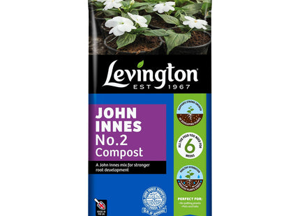 Levington Peat Free John Innes No.2, 25 Litre - Perfect for Repotting Young Plants, Vegetables, Pots & Tubs