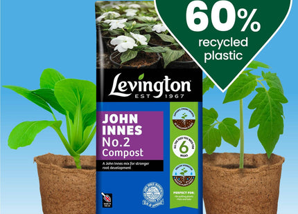 Levington Peat Free John Innes No.2, 25 Litre - Perfect for Repotting Young Plants, Vegetables, Pots & Tubs