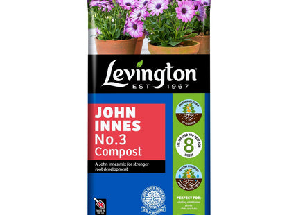 Levington Peat Free John Innes No.3, 25 Litre - Perfect for final potting of plants into Pots or Outdoor Containers, Brown 121130