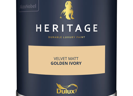 Dulux Heritage Velvet Matt Emulsion Tester Pot 125ml - Golden Ivory