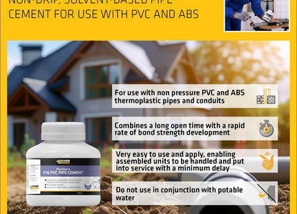 Everbuild P16 Plumbers PVC Pipe Cement, 250ml