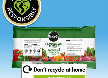 Miracle-Gro Performance Organics Peat Free Fruit & Veg Planter - 2 Plant Size