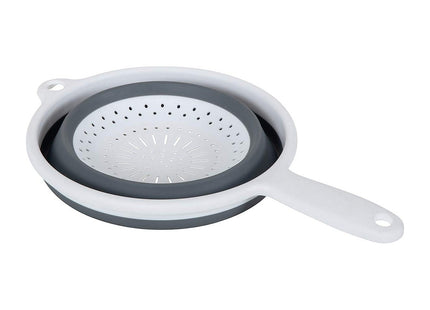 Addis Pop & Store 24cm Large Collapsible Food Colander with Handle, 9.5 inch, White and Grey, Plastic 518404
