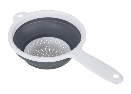 Addis Pop & Store 16.5cm Small Collapsible Food Colander with Handle, 6.5 inch, White and Grey, Plastic 518405
