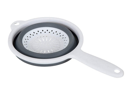 Addis Pop & Store 16.5cm Small Collapsible Food Colander with Handle, 6.5 inch, White and Grey, Plastic 518405