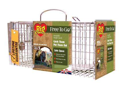 STV The Big Cheese Ready-Baited Rat Cage Trap Poison-Free Welfare Friendly British Grain Safe Around Children and Pets Monitor Infestations Good