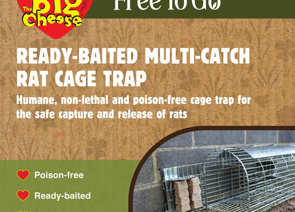 STV The Big Cheese Ready-Baited Multi-Catch Rat Cage Trap Poison-Free Welfare Friendly British Grain Safe Around Children and Pets Monitor