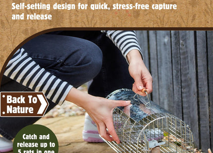STV The Big Cheese Ready-Baited Multi-Catch Rat Cage Trap Poison-Free Welfare Friendly British Grain Safe Around Children and Pets Monitor