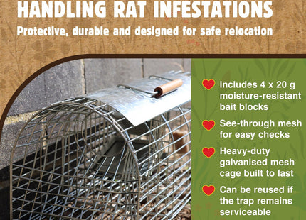 STV The Big Cheese Ready-Baited Multi-Catch Rat Cage Trap Poison-Free Welfare Friendly British Grain Safe Around Children and Pets Monitor