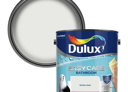 Dulux Easycare bathroom Soft Sheen Paint - White Mist - 2.5 Litre