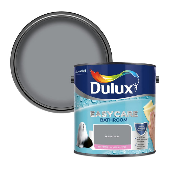 Dulux Easycare bathroom Soft Sheen Paint - Natural Slate - 2.5 Litre