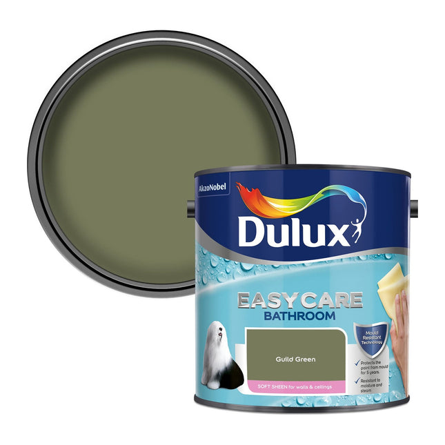 Dulux Easycare bathroom Soft Sheen Paint - Guild Green - 2.5 Litre
