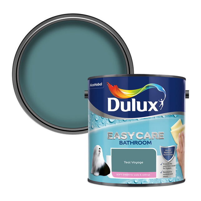 Dulux Easycare bathroom Soft Sheen Paint - Teal Voyage - 2.5 Litre