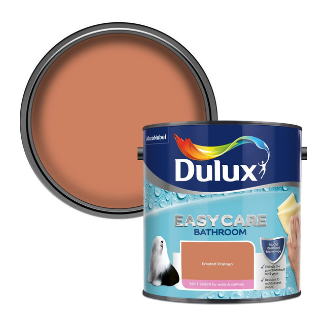 Dulux Easycare bathroom Soft Sheen Paint - Frosted Papaya - 2.5 Litre