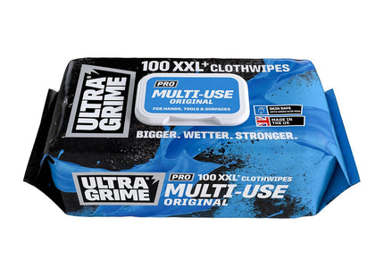 UltraGrime Pro Multiuse Wet Wipes Heavy-Duty Cleaning Cloths & Hand Wipes Alcohol-Free Extra Large Professional Cloth Wipes