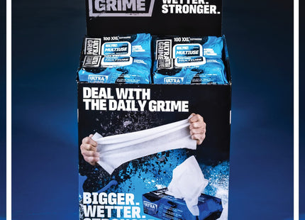 UltraGrime Pro Multiuse Wet Wipes Heavy-Duty Cleaning Cloths & Hand Wipes Alcohol-Free Extra Large Professional Cloth Wipes