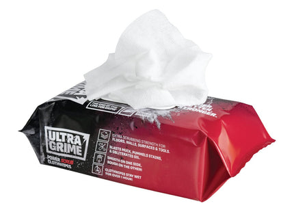 UltraGrime Pro Power Scrub Wet Wipes Heavy-Duty Cleaning Cloths & Hand Wipes Multi Purpose Kitchen, Extra Large Professional Wipes