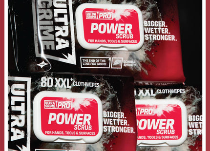UltraGrime Pro Power Scrub Wet Wipes Heavy-Duty Cleaning Cloths & Hand Wipes Multi Purpose Kitchen, Extra Large Professional Wipes