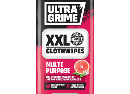 UltraGrime Multi-Purpose Wet Wipes Pomelo Scented Cleaning Cloths Plastic-Free Hand Wipes For Home