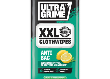UltraGrime Antibacterial Wet Wipes Alcohol-Free Antiseptic Heavy-Duty Cleaning Cloths & Hand Wipes White 40 wipes 5440