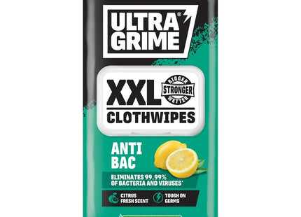 UltraGrime Antibacterial Wet Wipes Alcohol-Free Antiseptic Heavy-Duty Cleaning Cloths & Hand Wipes White 40 wipes 5440